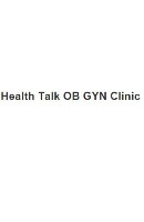 Health Talk OB GYN Clinic: 
